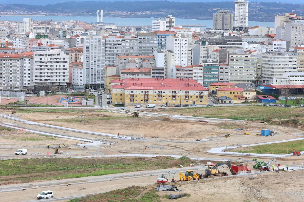 Obras de construcción del polígono urbanístico de Visma