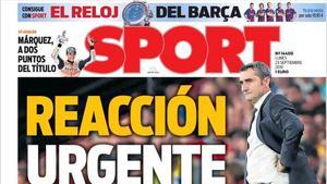 Portada del SPORT del 23 de septiembre de 2019