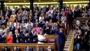 Alberto Nuñez Feijóo  durante el primer pleno y debate de investidura del candidato Feijóo , en el Congreso de los Diputados