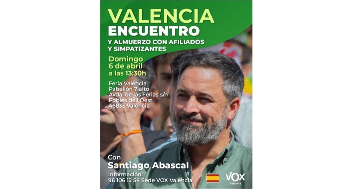Cartel en el que se anuncia el encuentro del próximo 6 de abril en València