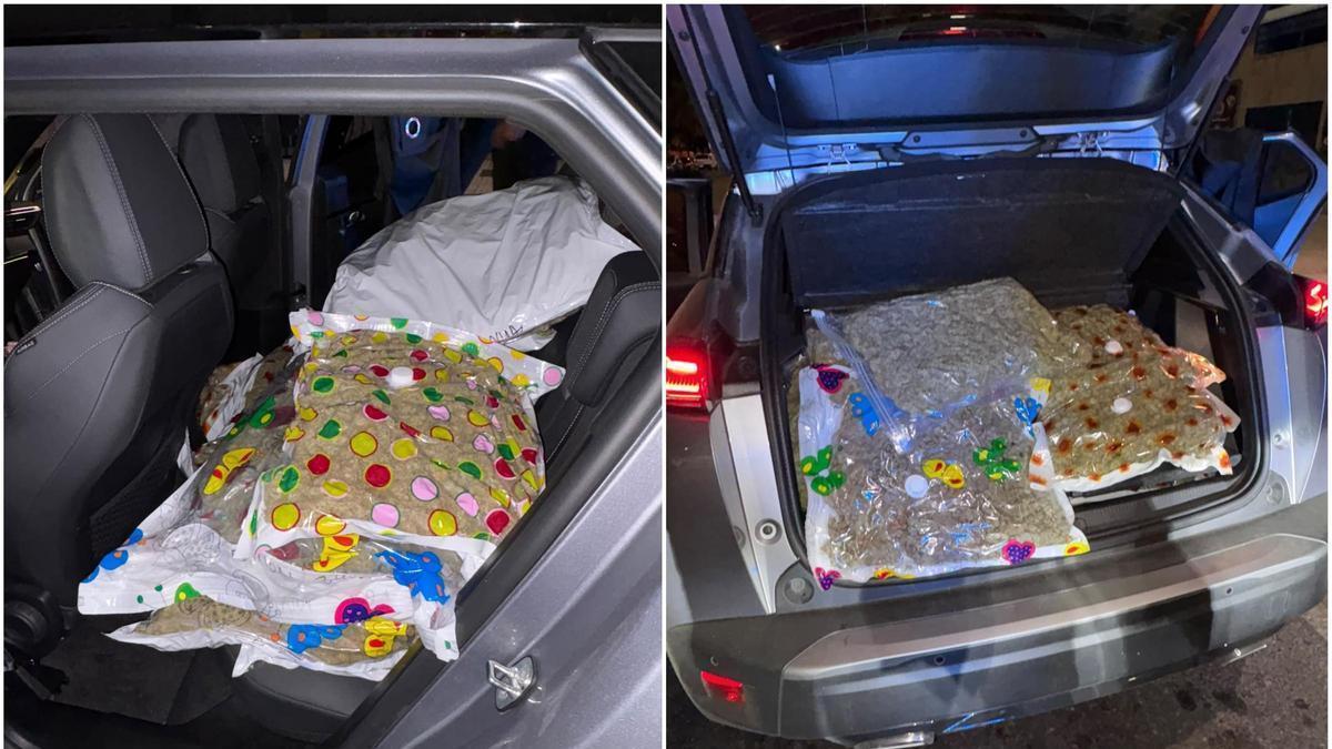 Un joven circula por Castelló con más de 40 kilos de marihuana en el coche y acaba detenido