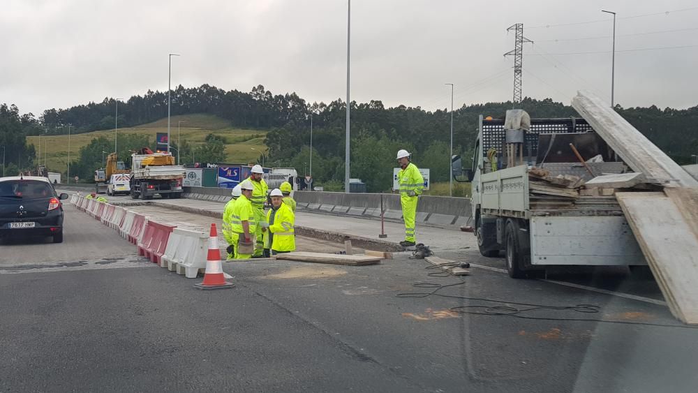 Obras en la autopista "Y" a la altura del Montico