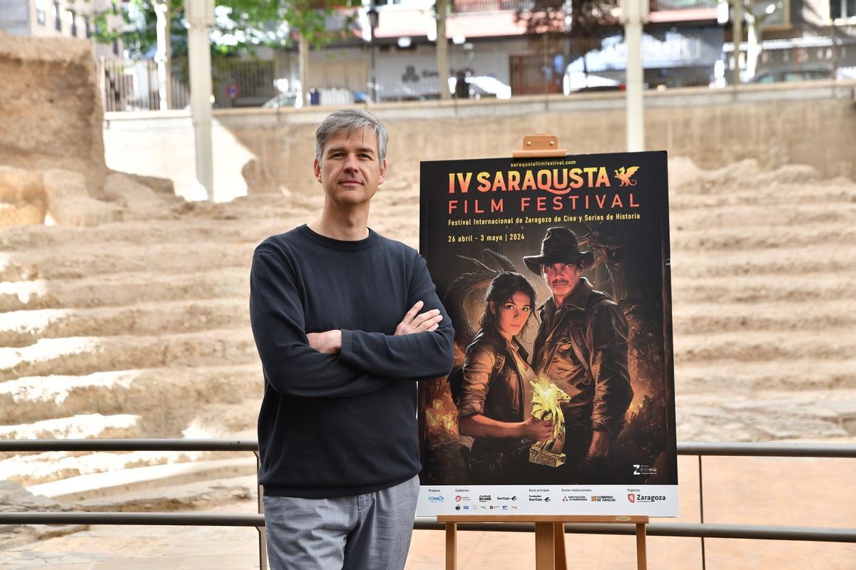 Gabriel Georgiev, en el Teatro Romano de Zaragoza.