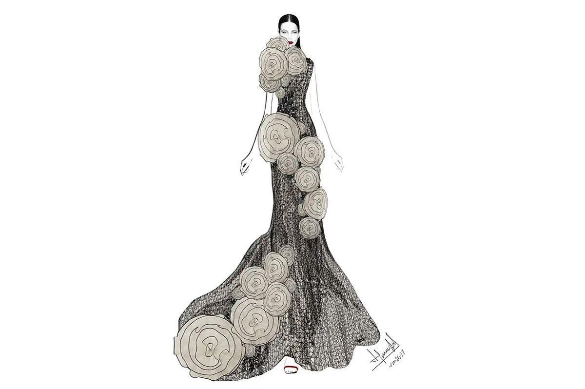 Boceto de la colección "Blacknoir" de Hannibal Laguna