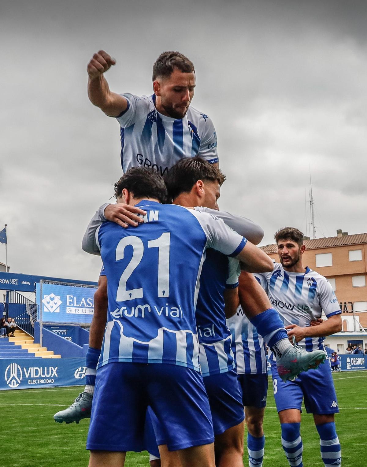 El Alcoyano celebra un gol, en imagen de archivo