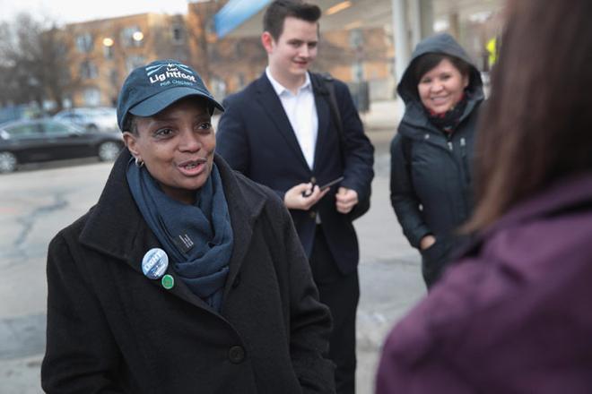 Lori Lightfoot, durante su campaña a la alcaldía