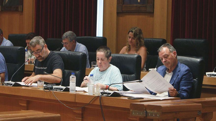 Concejales del BNG, en en la sesión plenaria de ayer. | I. Osorio