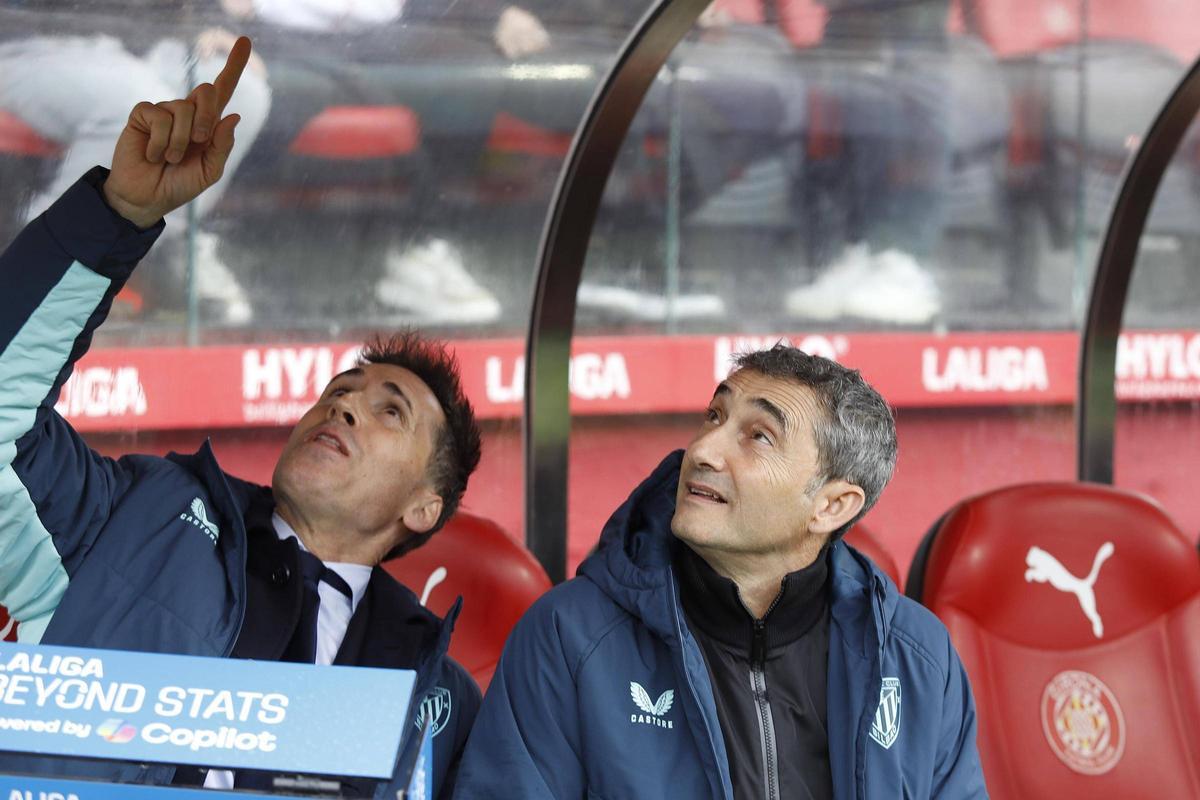 Ernesto Valverde, dissabte passat a la banqueta de Montilivi.