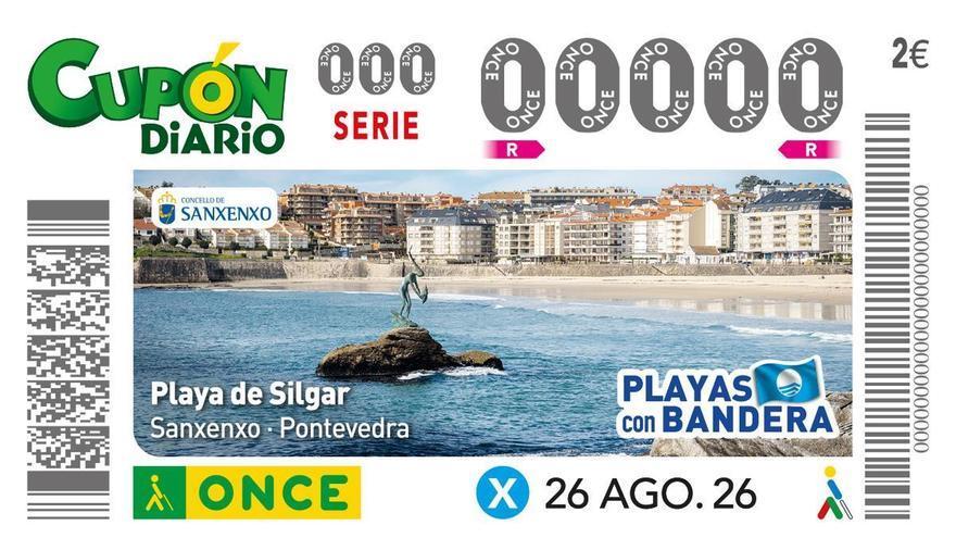 La playa de Silgar, protagonista de un cupón de la ONCE