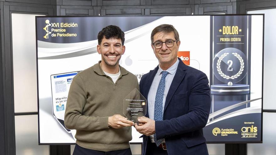 Rafa Sardiña, periodista de Prensa Ibérica, premiado por la Fundación Grünenthal por un reportaje sobre el dolor