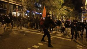 Manifestación en Barcelona contra la detención de Pablo Hasél