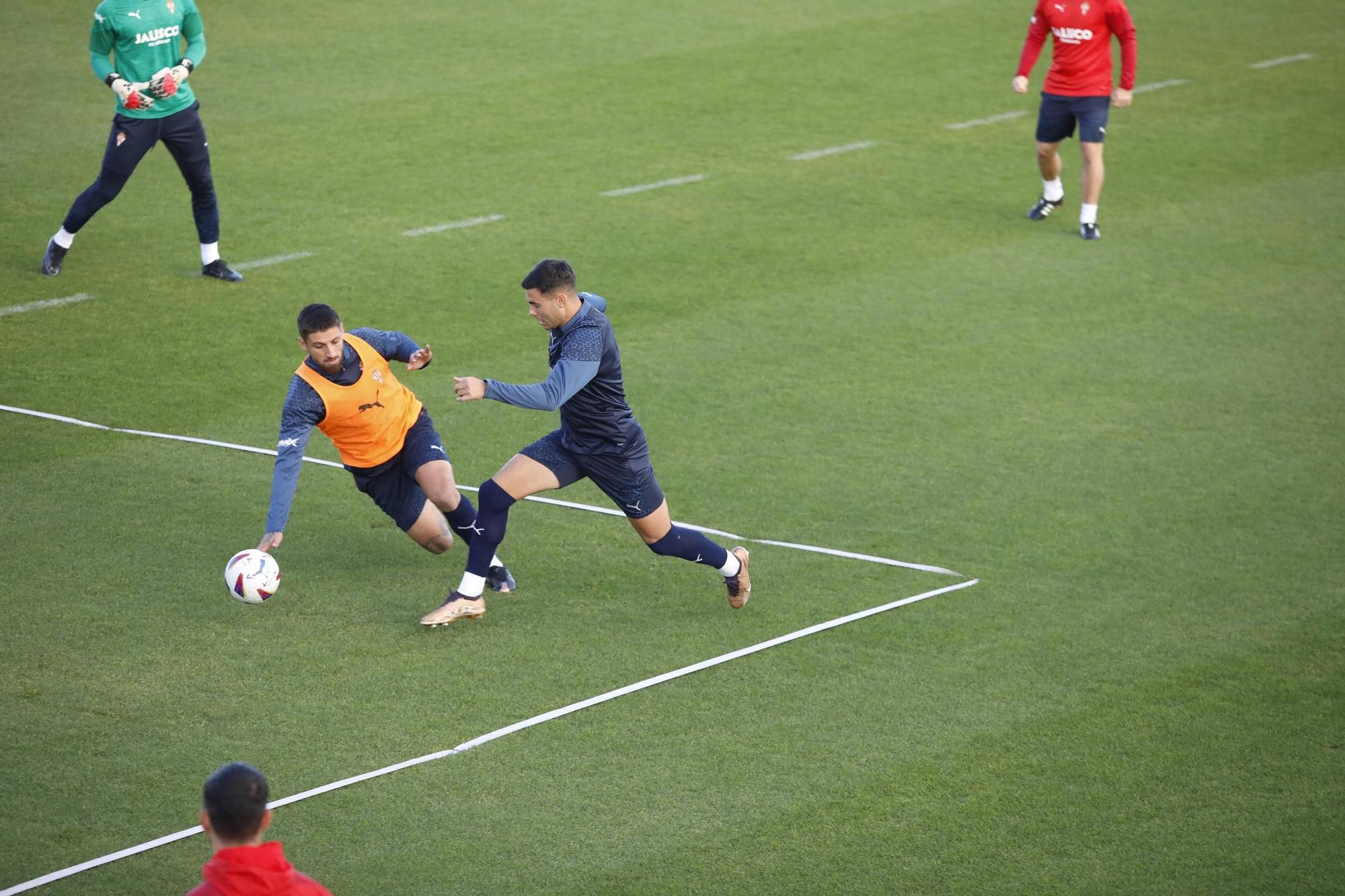 El Sporting vuelve a entrenar después de la victoria en Villareal (en imágenes)