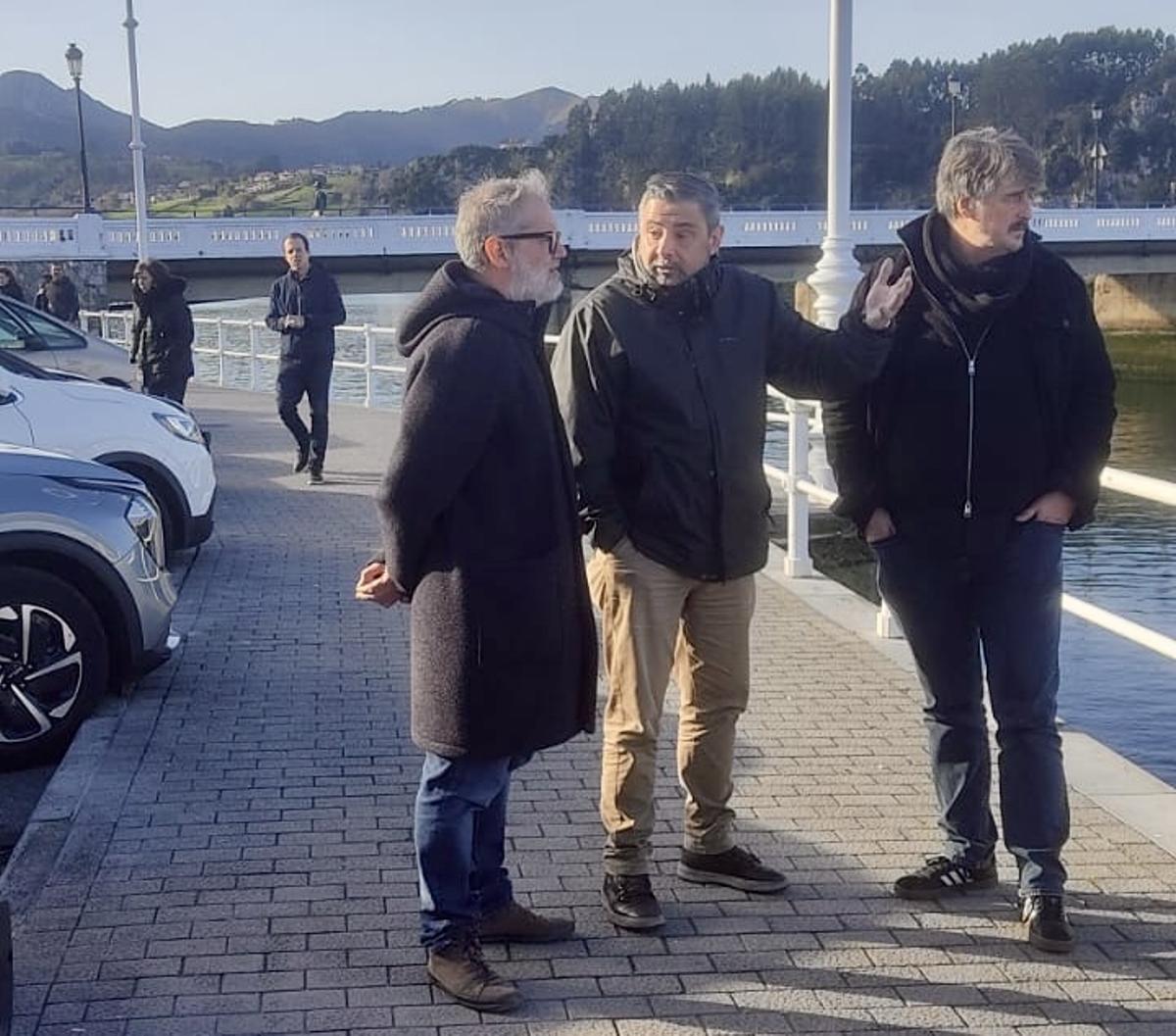Rafa Cofiño, Ricardo Cangas y Xabel Vegas en Ribadesella, en una imagen de archivo.