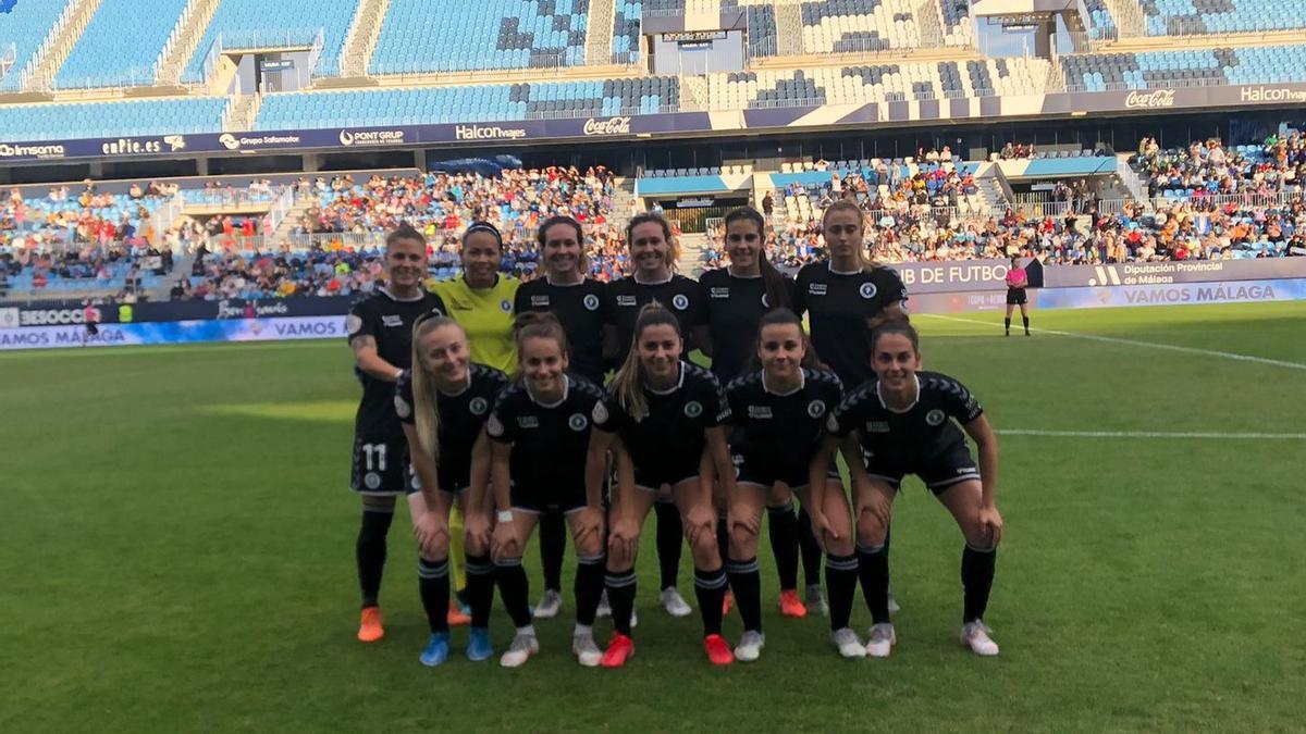 Alineación inicial de las aragonesas en el choque ante el Málaga.