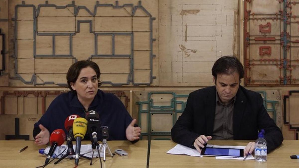 Ada Colau y Jaume Asens, portavoces de Guanyem Barcelona