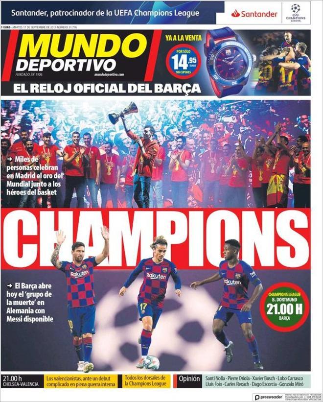 Portadas de la prensa deportiva del 17 de septiembre