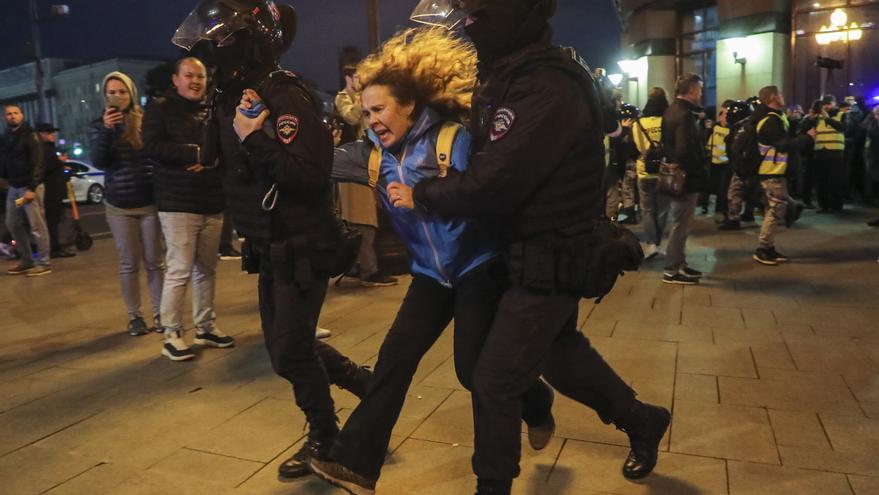 Protestas en Moscú contra la movilización para la guerra de Ucrania decretada por Putin