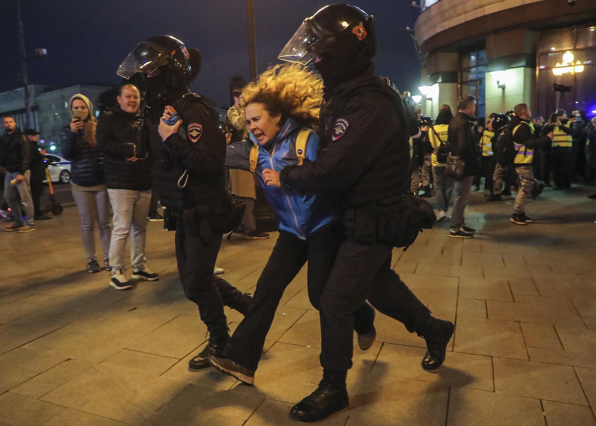 Protestas en Moscú contra la movilización para la guerra de Ucrania decretada por Putin