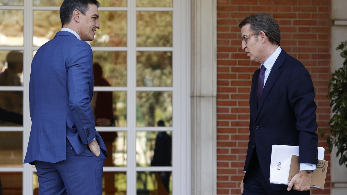 Pedro Sánchez recibe a Alberto Núñez Feijóo en La Moncloa
