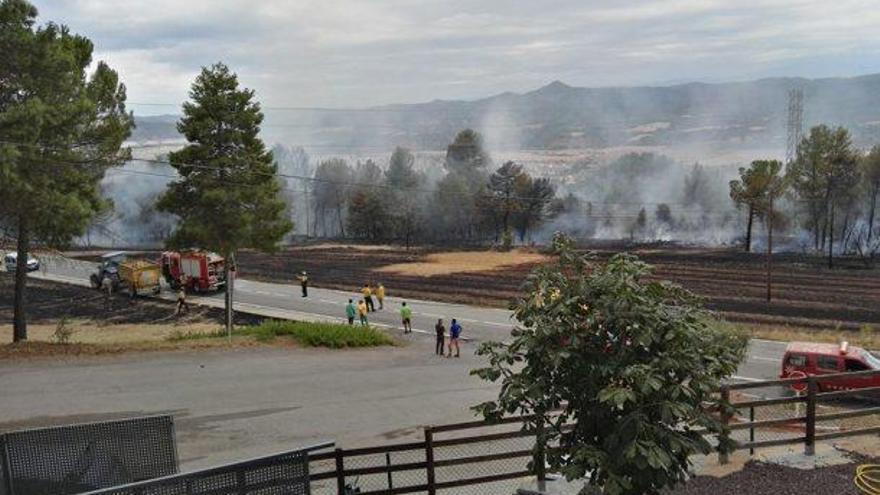 Incendi que hi va haver a tocar de la urbanització, dimarts