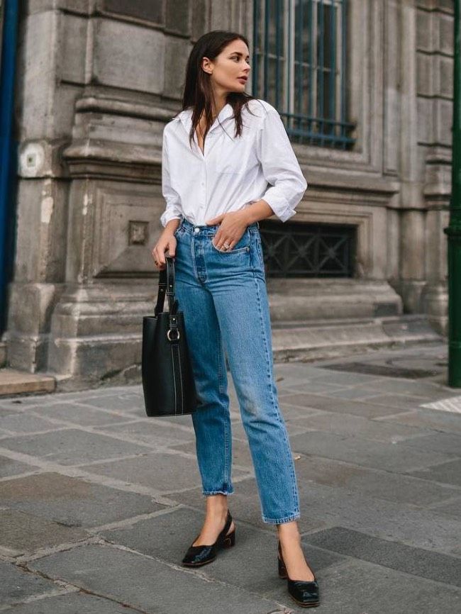 La propuesta de combinar una camisa masculina blanca de Zara con pantalones  vaqueros y enseñando lencería que nos tiene locas porque es un conjunto  cómodo y monísimo - Woman