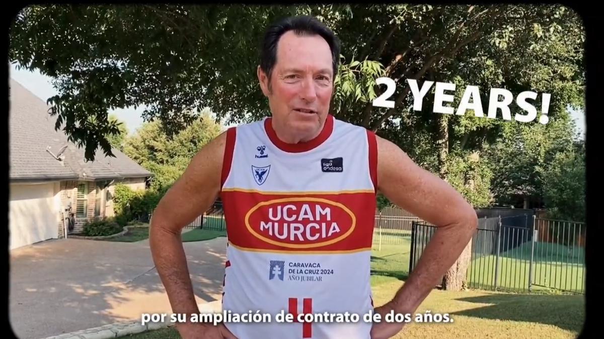 Ralph McPherson, exjugador del UCAM Murcia, en el vídeo difundido con el club.