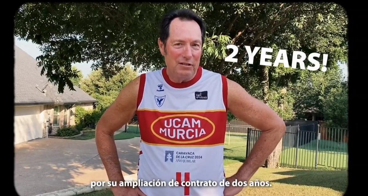 Ralph McPherson, exjugador del UCAM Murcia, en el vídeo difundido con el club.