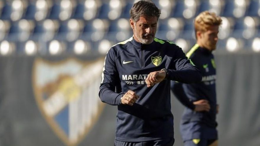 Míchel, durante un entrenamiento