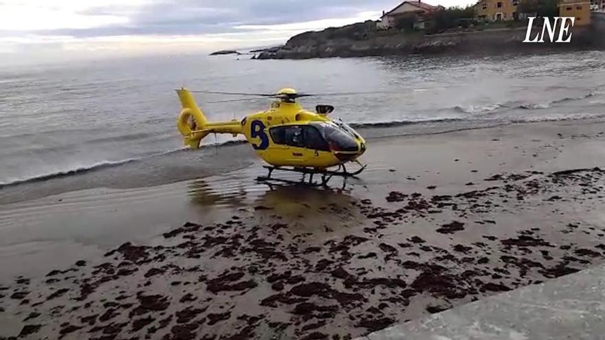 Rescate del cadáver de un hombre en Luanco