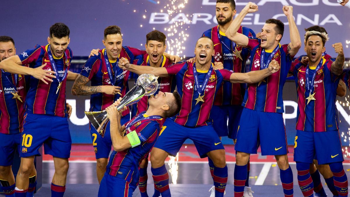 El Barça, tras ganar la Champions 2019-20 en el Palau