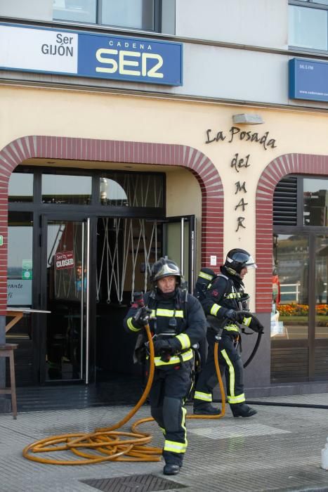 Incendio en un restaurante de Gijón