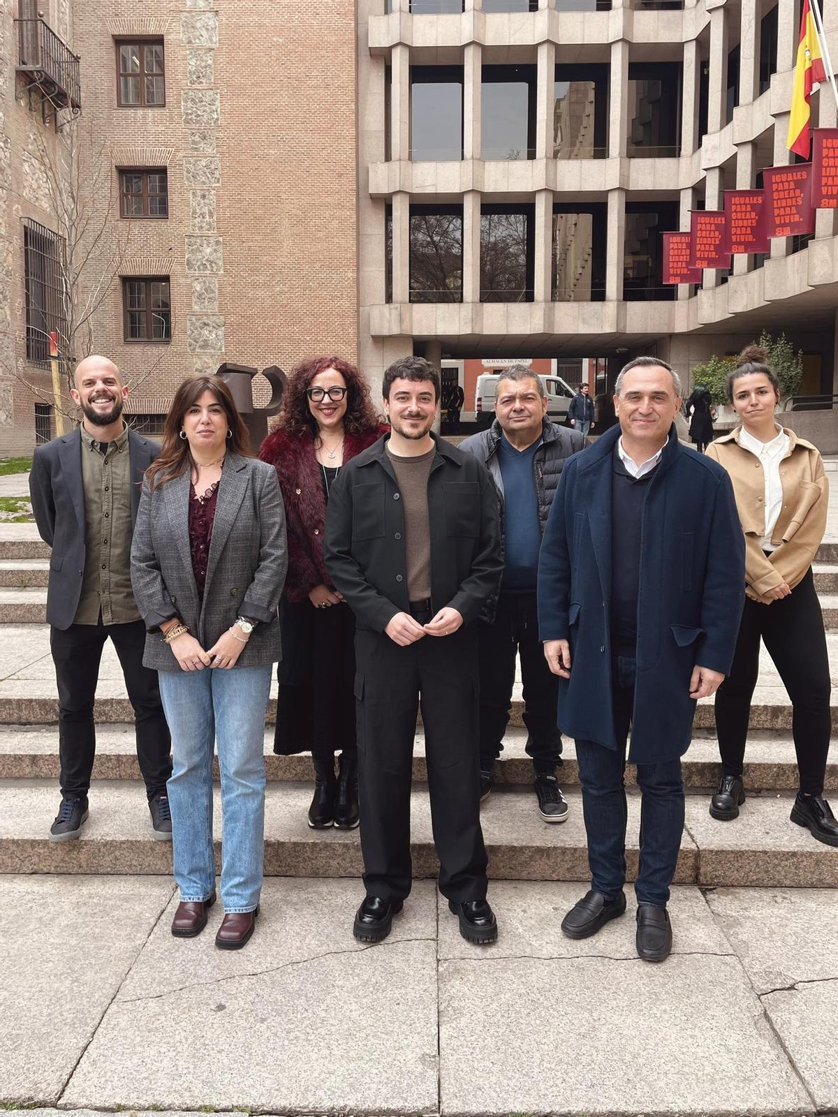 La delegación que ha viajado hasta Madrid para defender la candidatura de Potries.