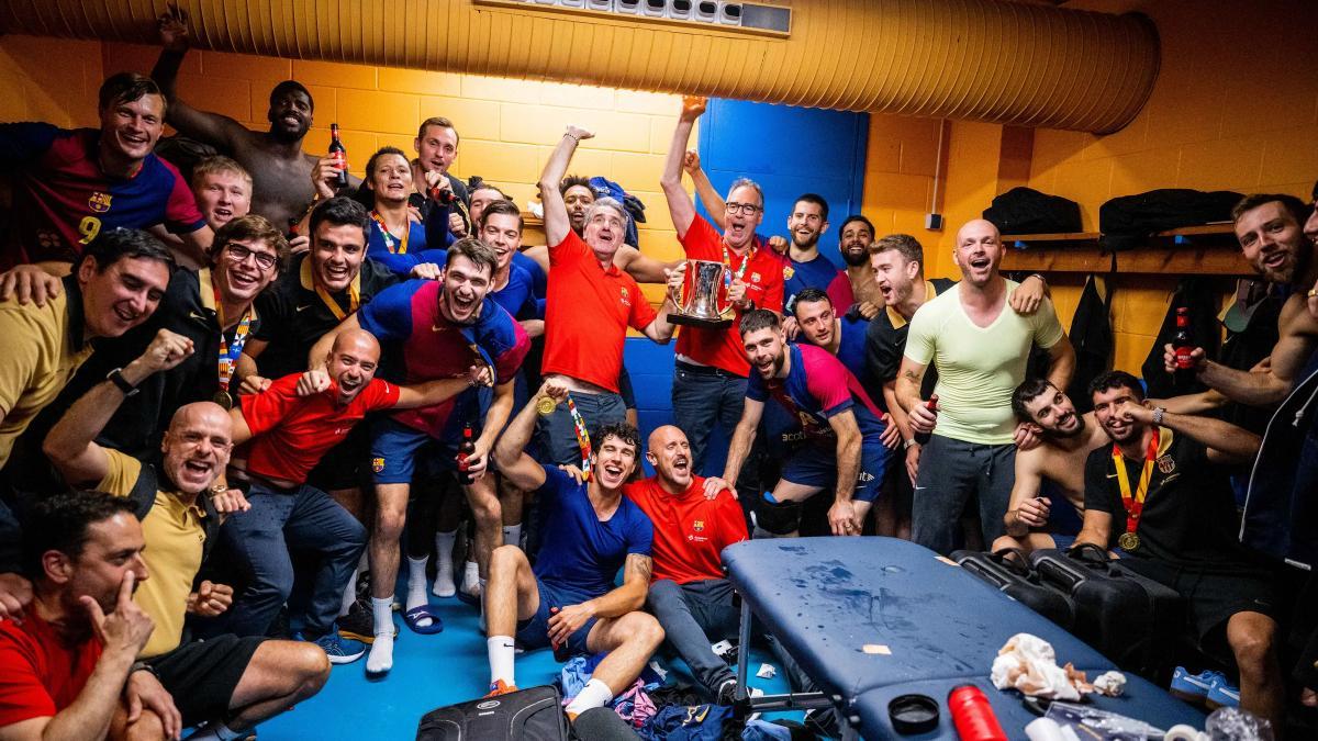 El vestuario del Barça tras ganar la Copa del Rey este fin de semana