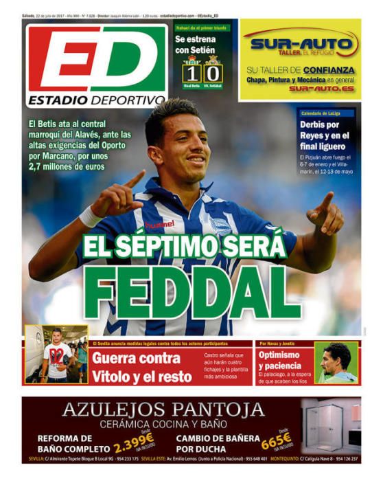 Portadas sábado 22 de julio de 2017