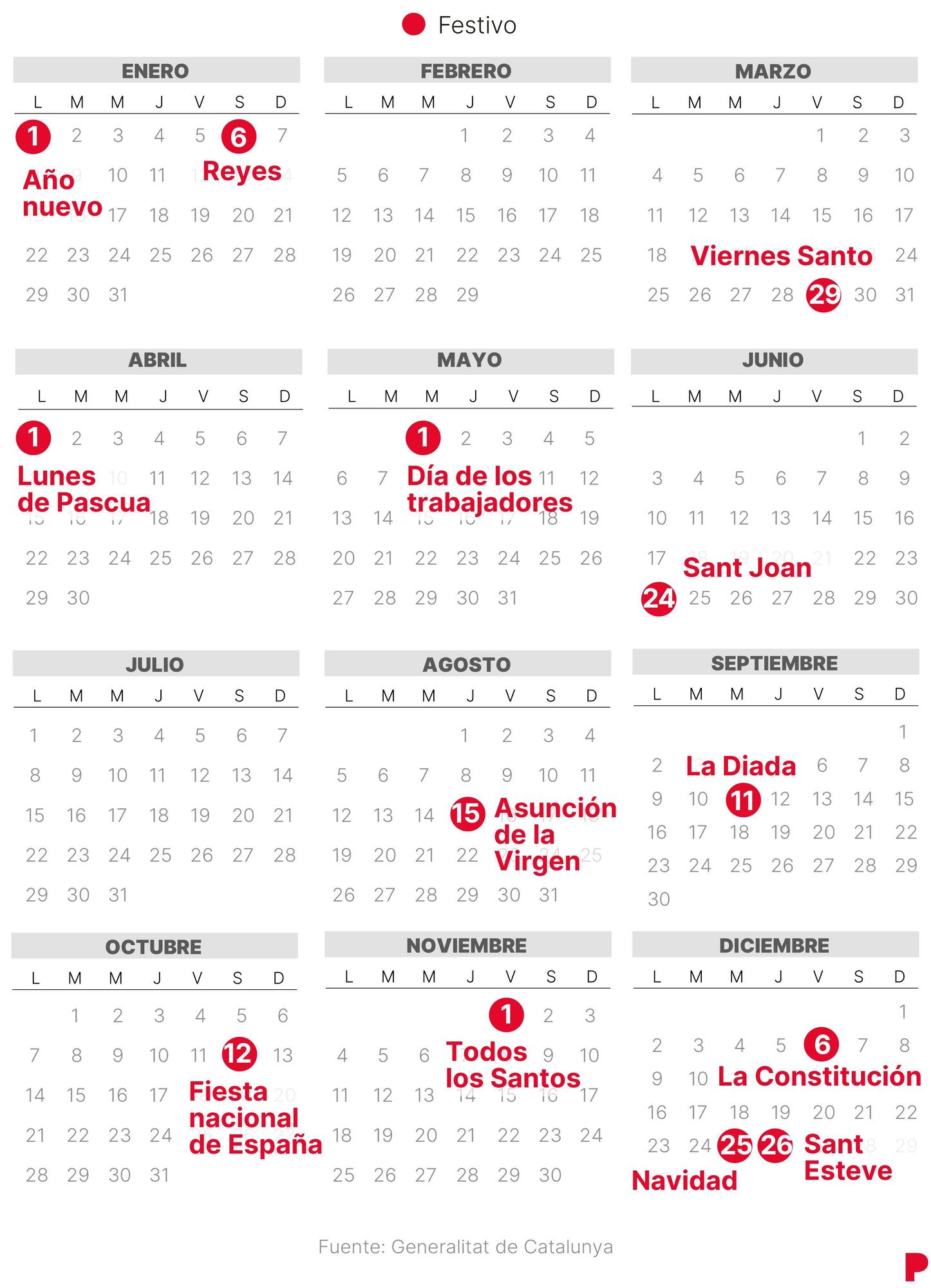 Calendario Laboral Catalunya 2024