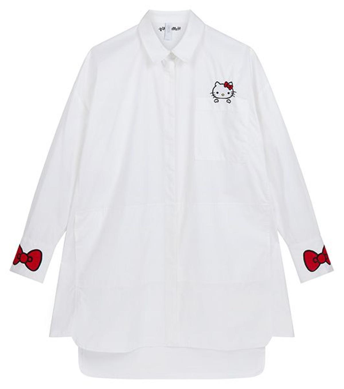 Camisa blanca de Asos x Hello Kitty