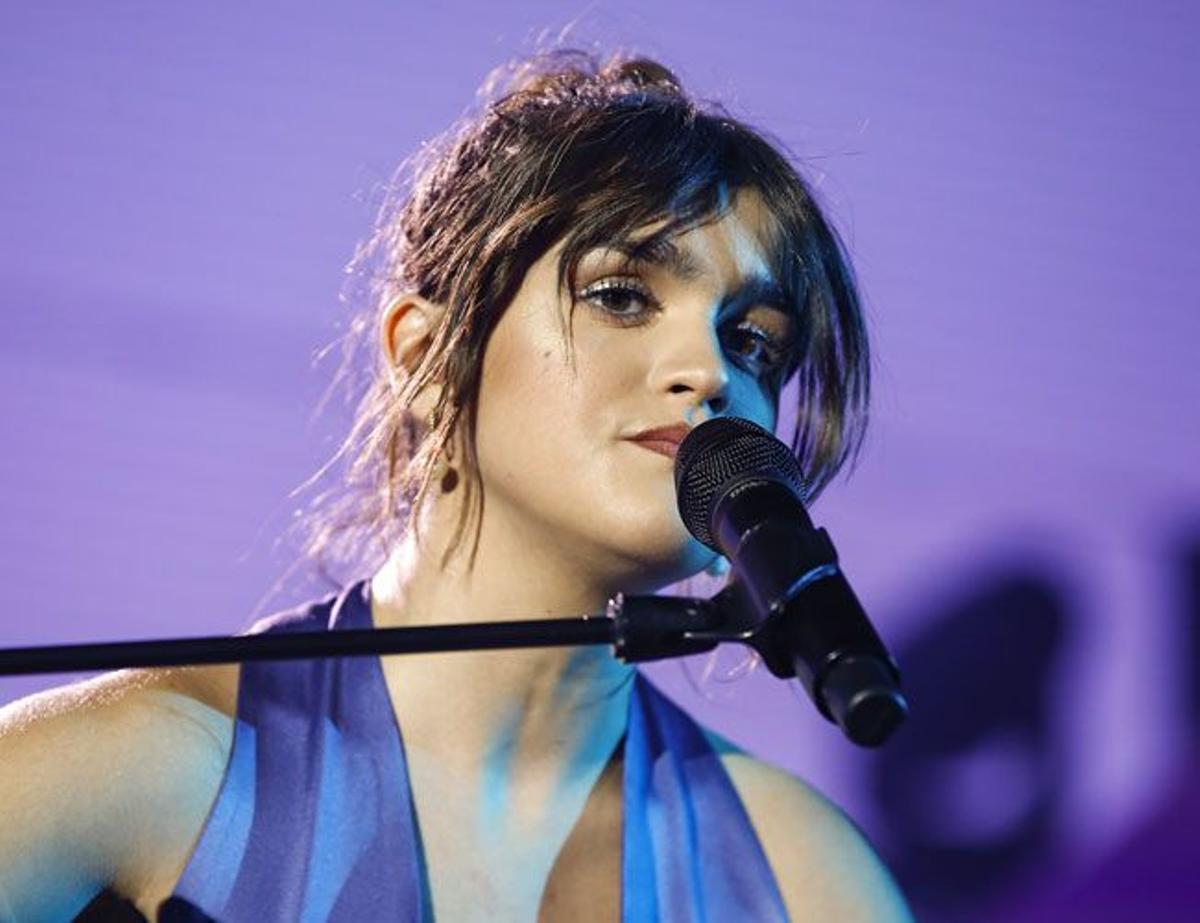 Amaia Romero actuando en la final de OT 2018