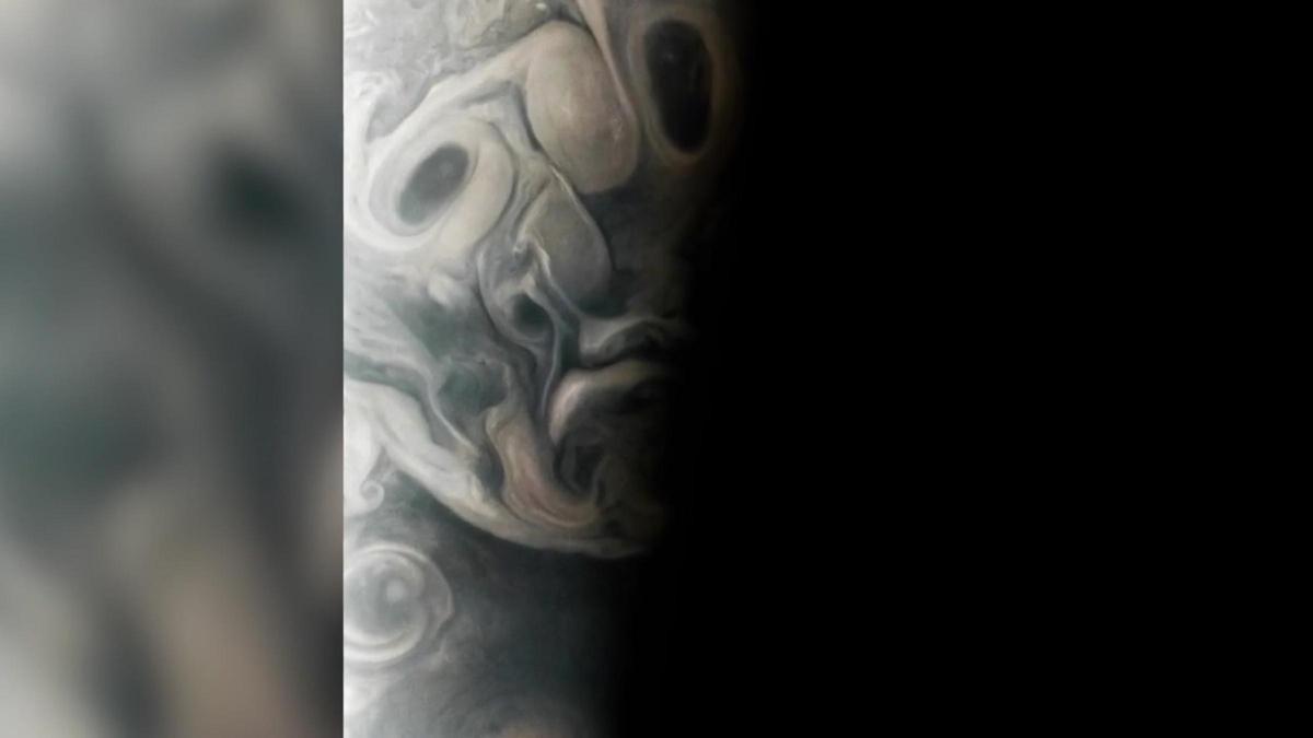 La nave Juno captura el 'rostro' de Júpiter