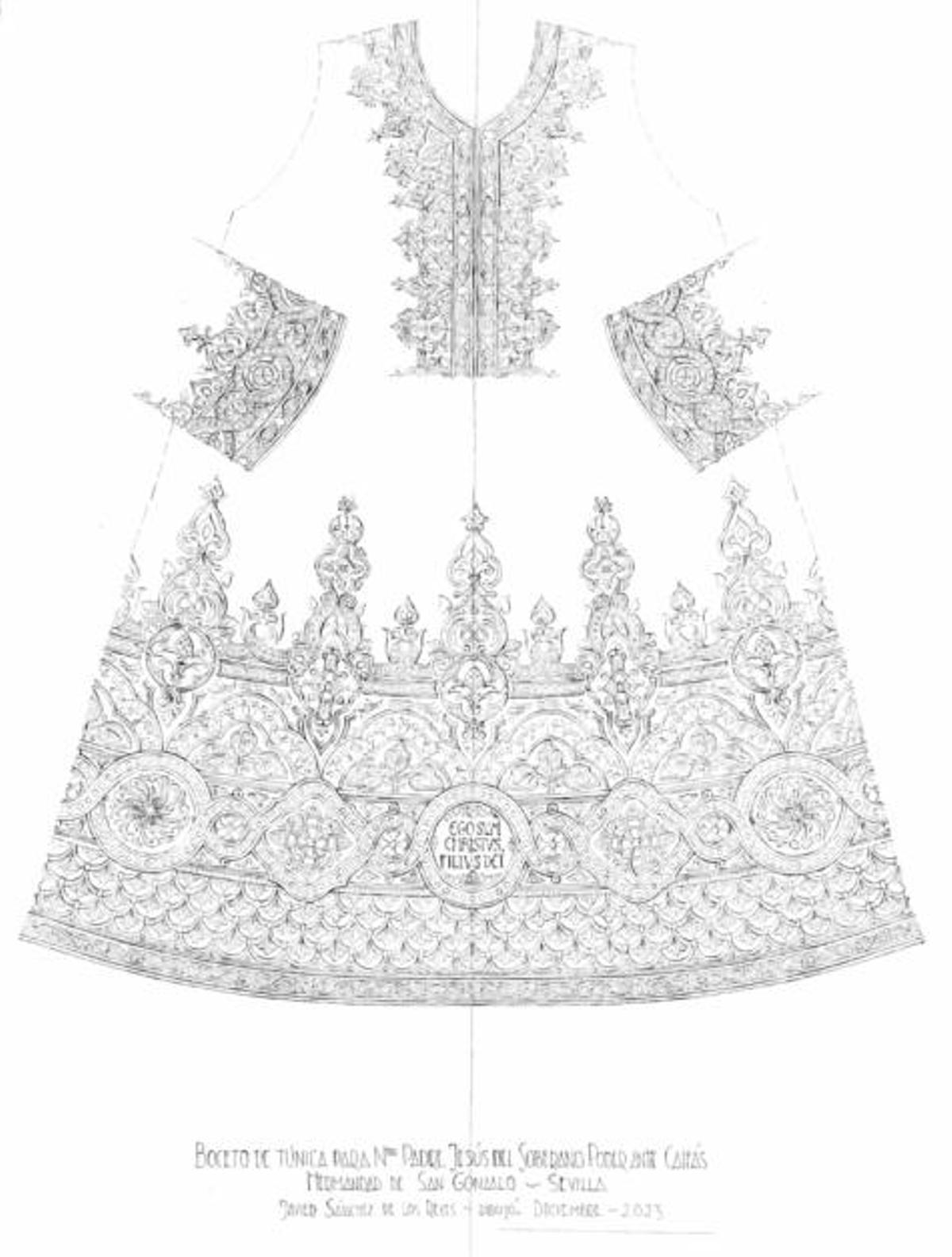 Diseño de la nueva túnica del Señor.