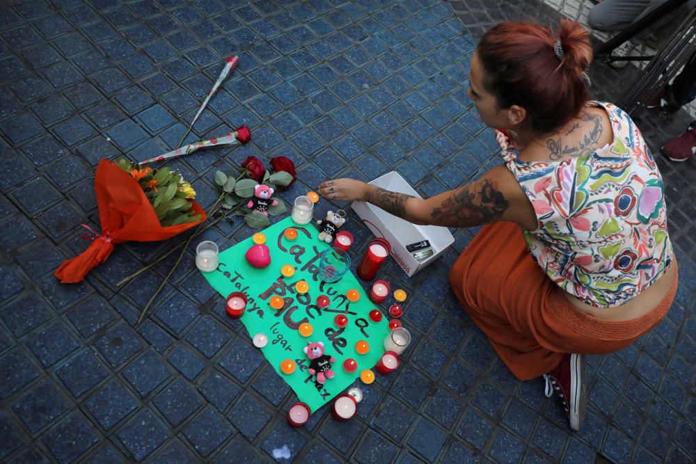 Homenaje a los muertos en el atentado de Barcelona