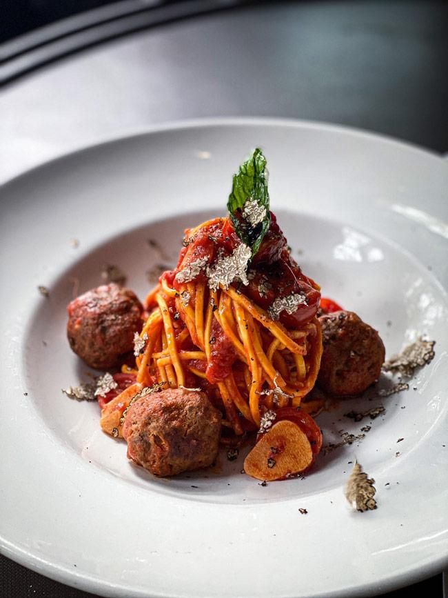 Nuestro plato de pasta favorito de Flavia Chamberí, apto para celíacos: 'spaghetti con polpette di manzo al pomodoro'