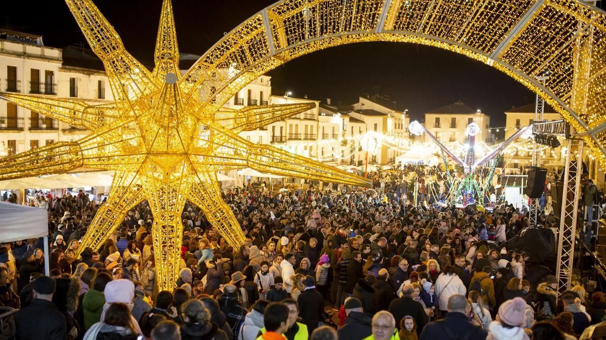 La estrella de Navidad en Cáceres.