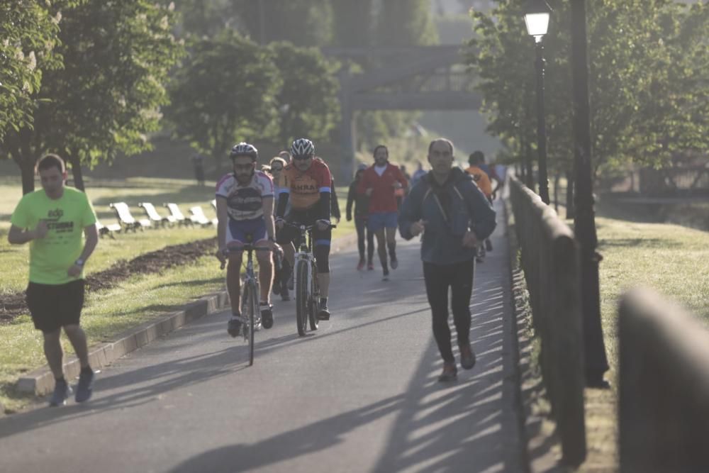 Primer día para poder salir a hacer deporte por tramos horarios en Asturias.