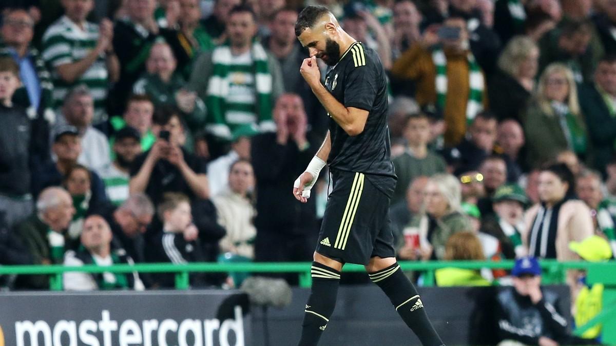 Benzema se retira lesionado ante el Celtic
