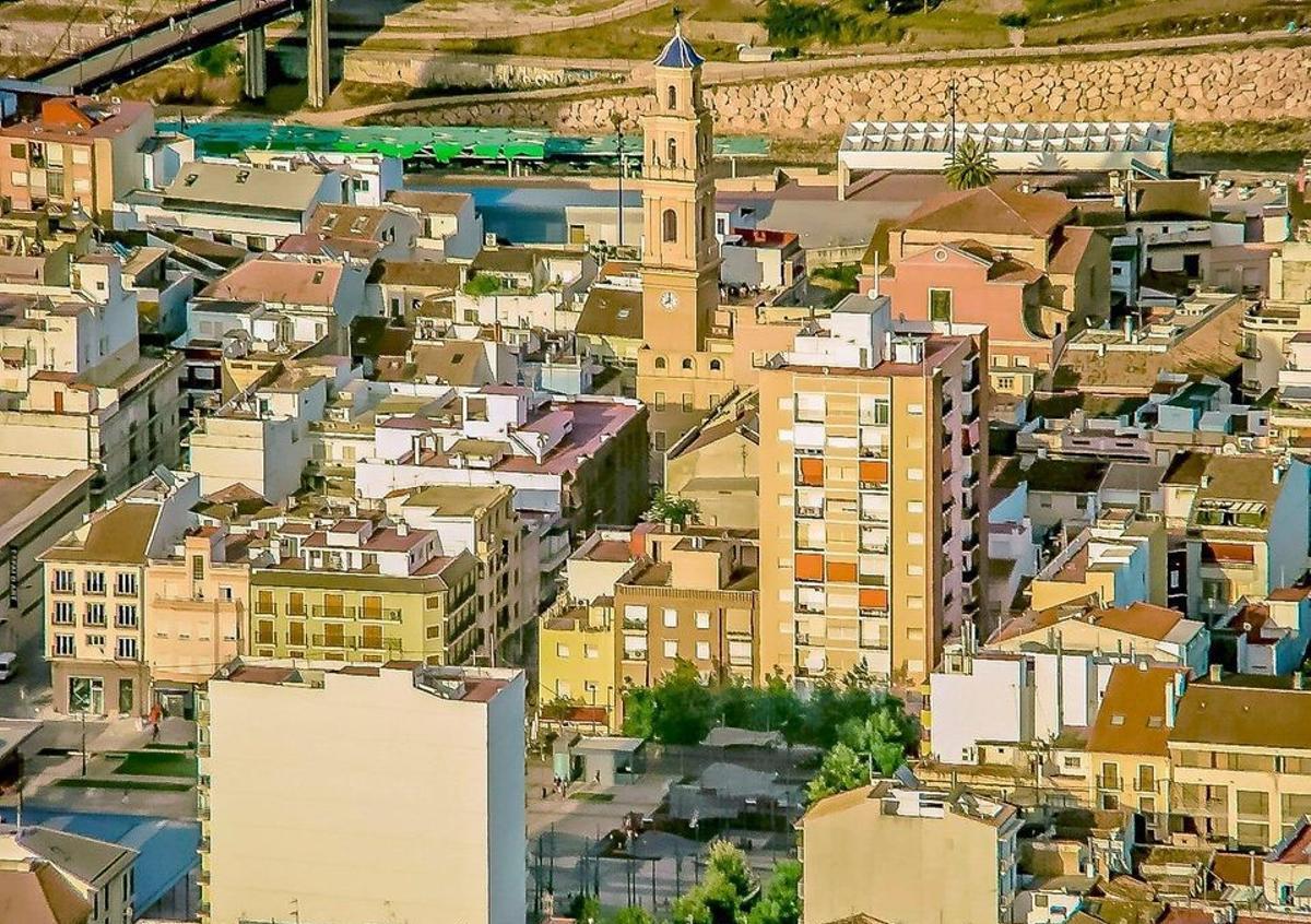 Vista del barrio del Raval, en Gandia.