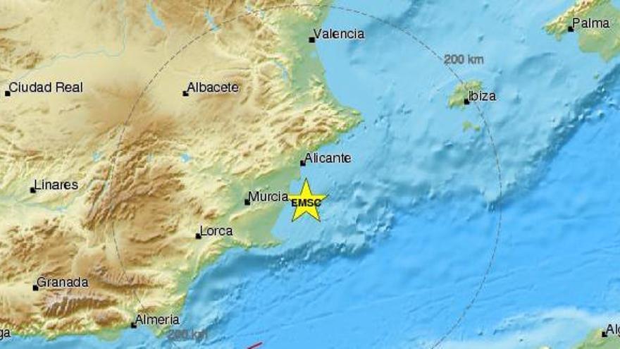 Un terremoto de cuatro grados sacude la Región y Alicante