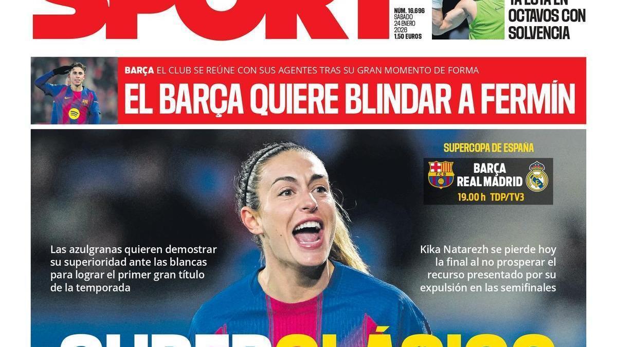 La portada SPORT de hoy, sábado 24 de enero de 2025 La portada SPORT de hoy, sábado 24 de enero de 2025