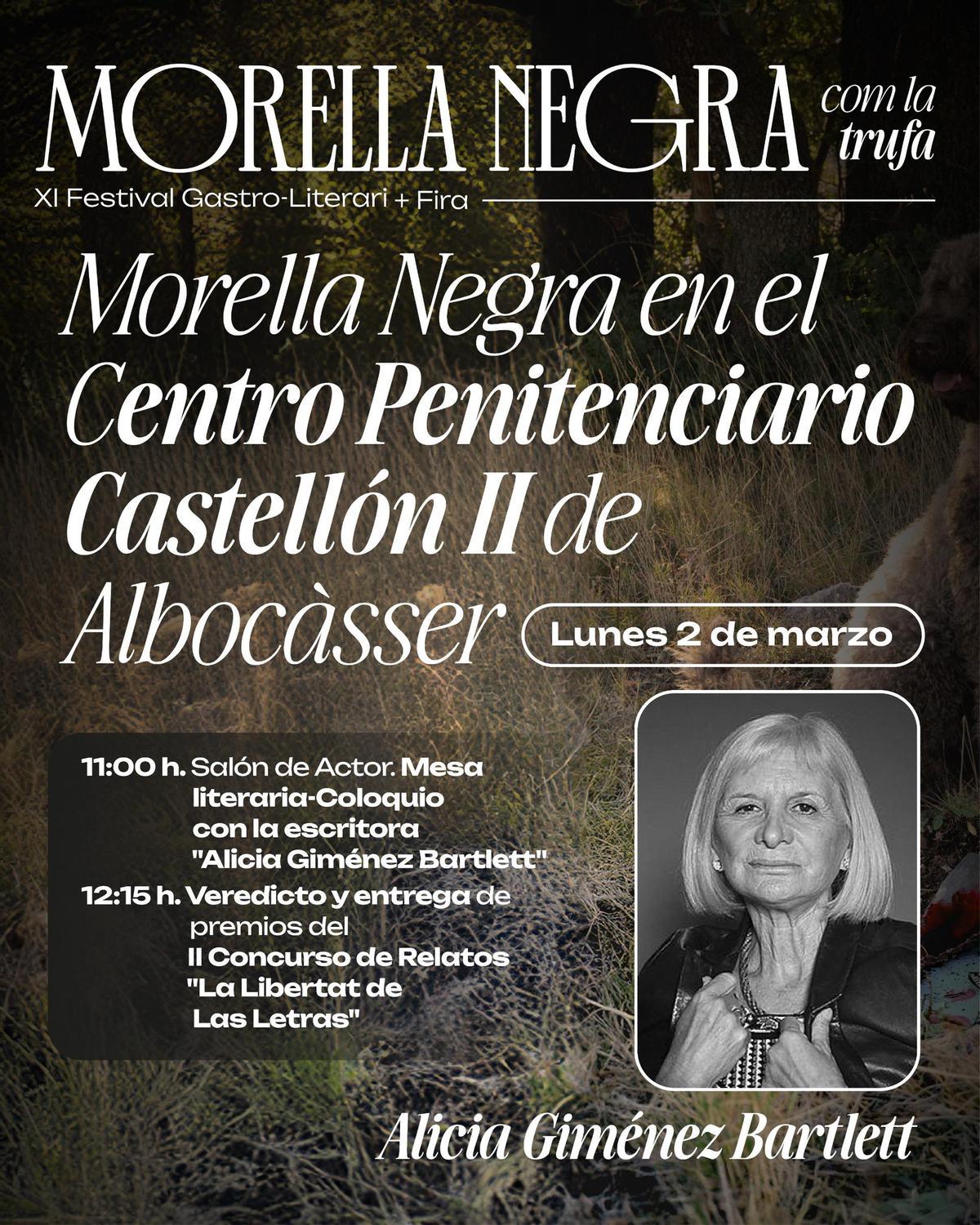 Alicia Giménez Barlett serà protagonista de la nova tertúlia amb els interns del Centre Penintenciari II Castelló d'Albocàsser.