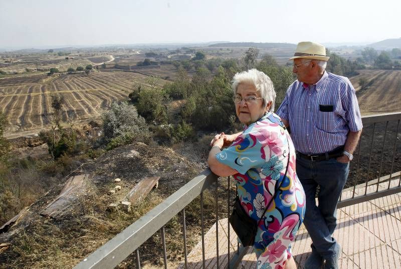 Fotogalería del incendio en el término de Luna en las Cinco Villas