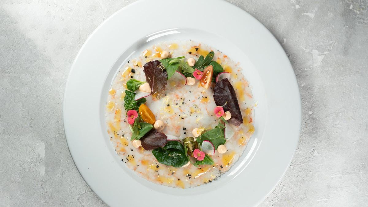 Carpaccio de gamba roja de Innova Chef.